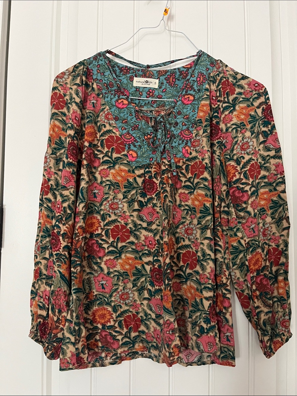 Natural Life boho floral ladies tunic, size small